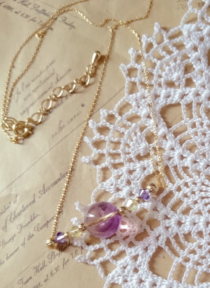 ドラクエ11 『双頭の鷲』*天然石アメトリンネックレス*