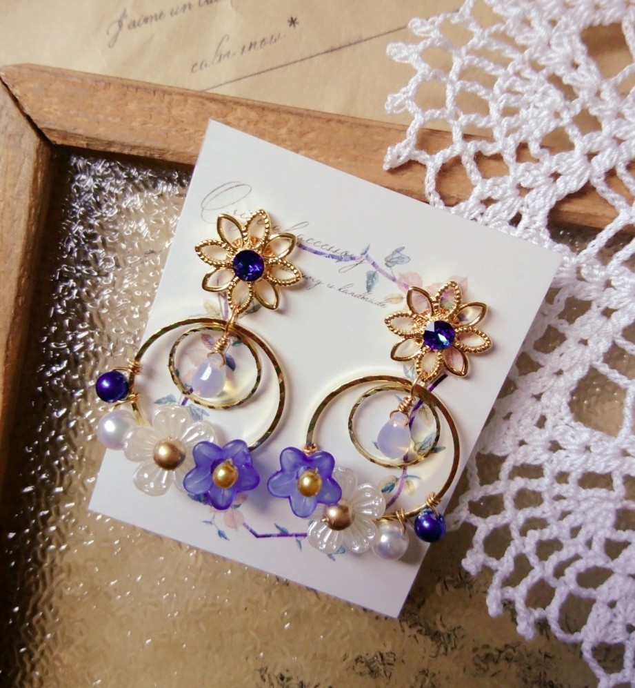 遙か7『黒田長政』＊イメージフラワーピアス＊