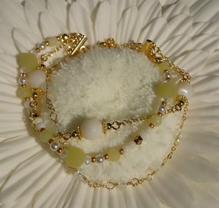 ドラクエ11 『ホメロス』 ＊天然石ジャスパー使用三連ブレスレット＊