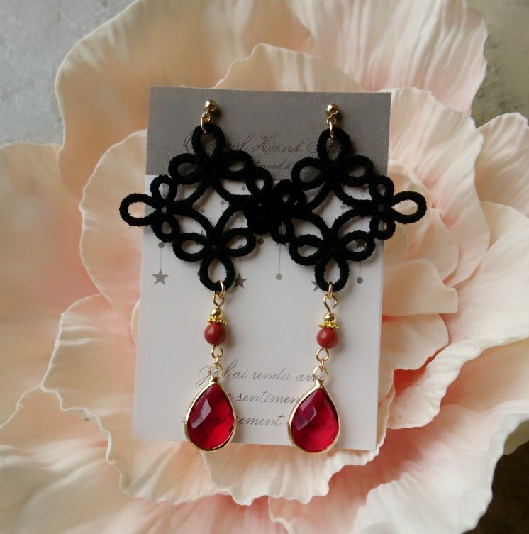 ドラクエ11 『魔軍司令ホメロス』 *天然石ジャスパー使用ピアス(イヤリング)*