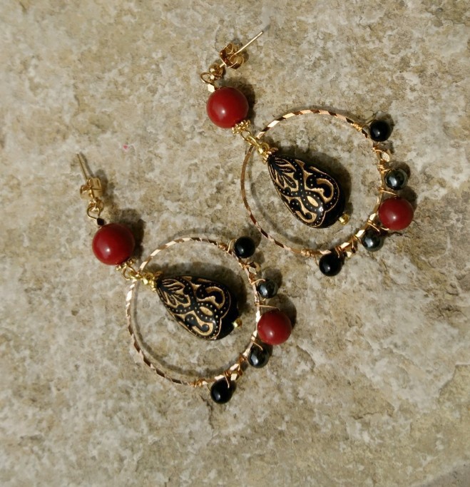 ドラクエ11 『魔軍司令ホメロス』 ＊天然石ジャスパー使用ピアス＊