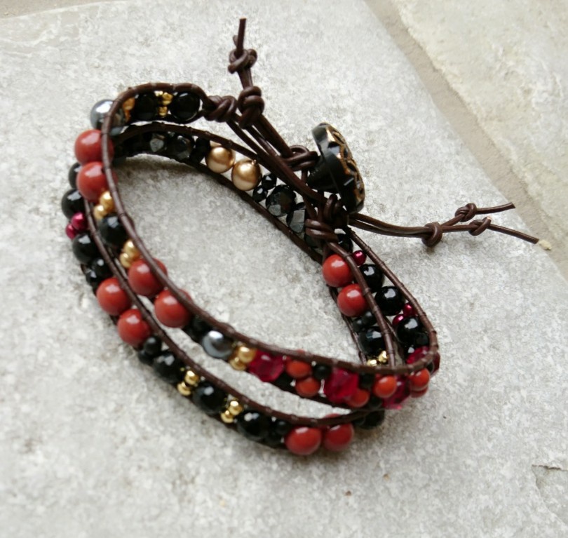 ドラクエ11 『魔軍司令ホメロス』 *天然石ジャスパー使用二連ラップブレス*