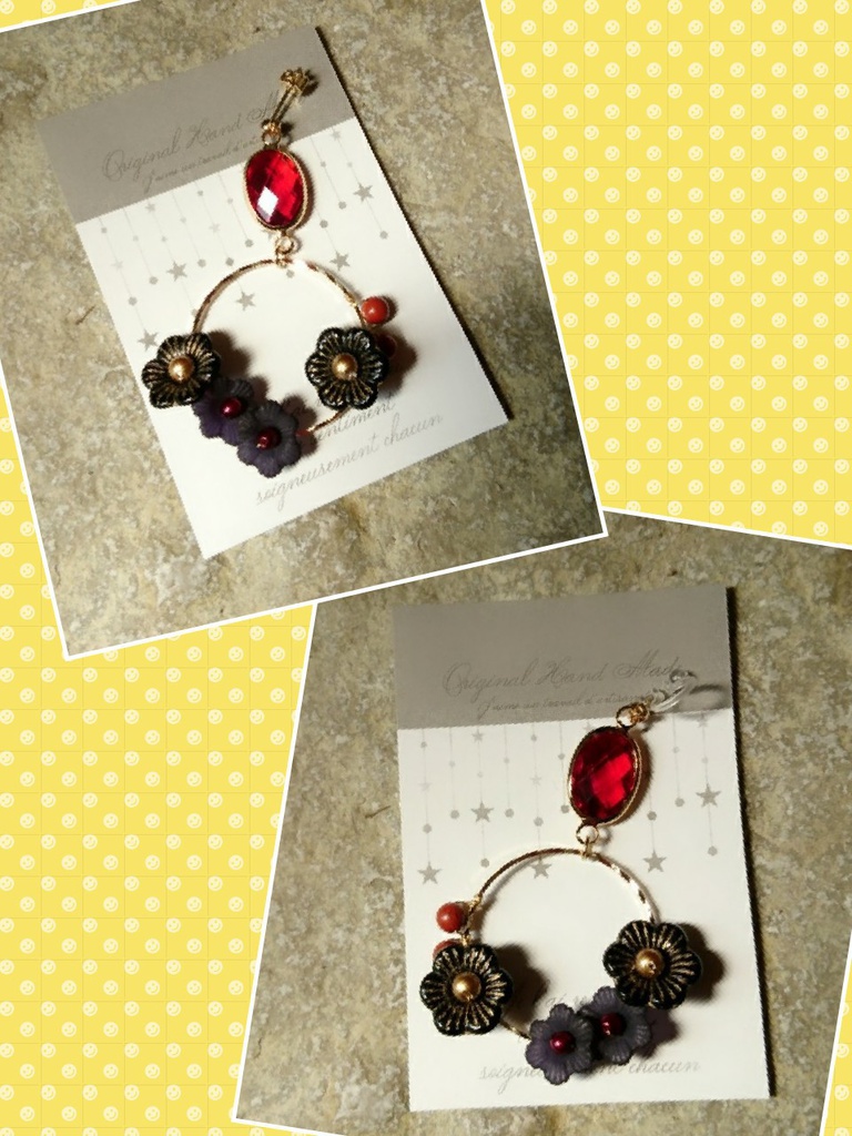 ドラクエ11 『魔軍司令ホメロス』 *天然石ジャスパー使用ピアス(イヤリング)*