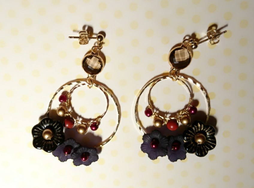 ドラクエ11 『魔軍司令ホメロス』 *天然石レッドジャスパー使用イメージピアス(イヤリング)*