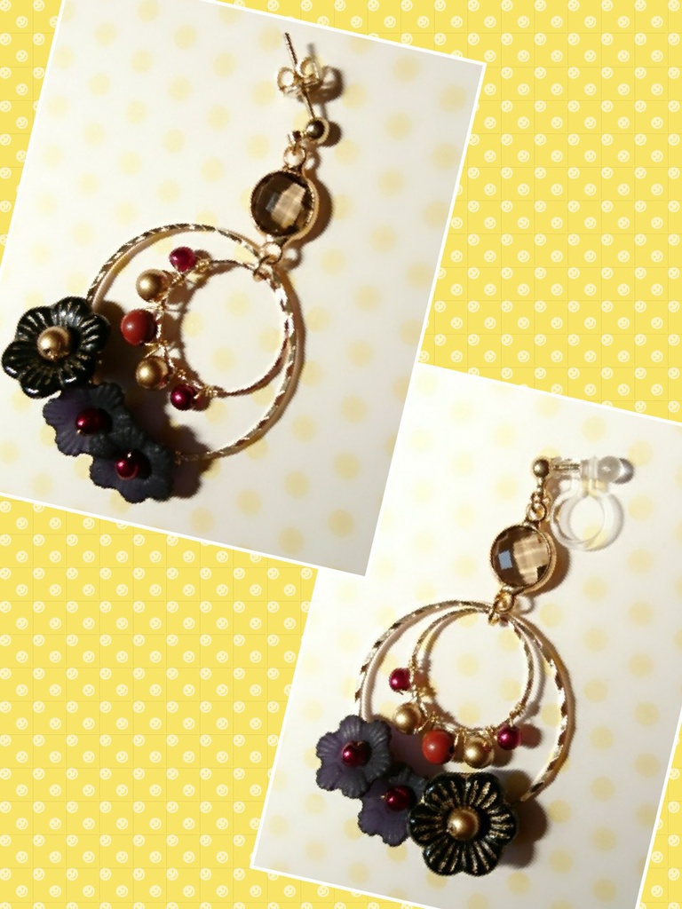 ドラクエ11 『魔軍司令ホメロス』 *天然石レッドジャスパー使用イメージピアス(イヤリング)*