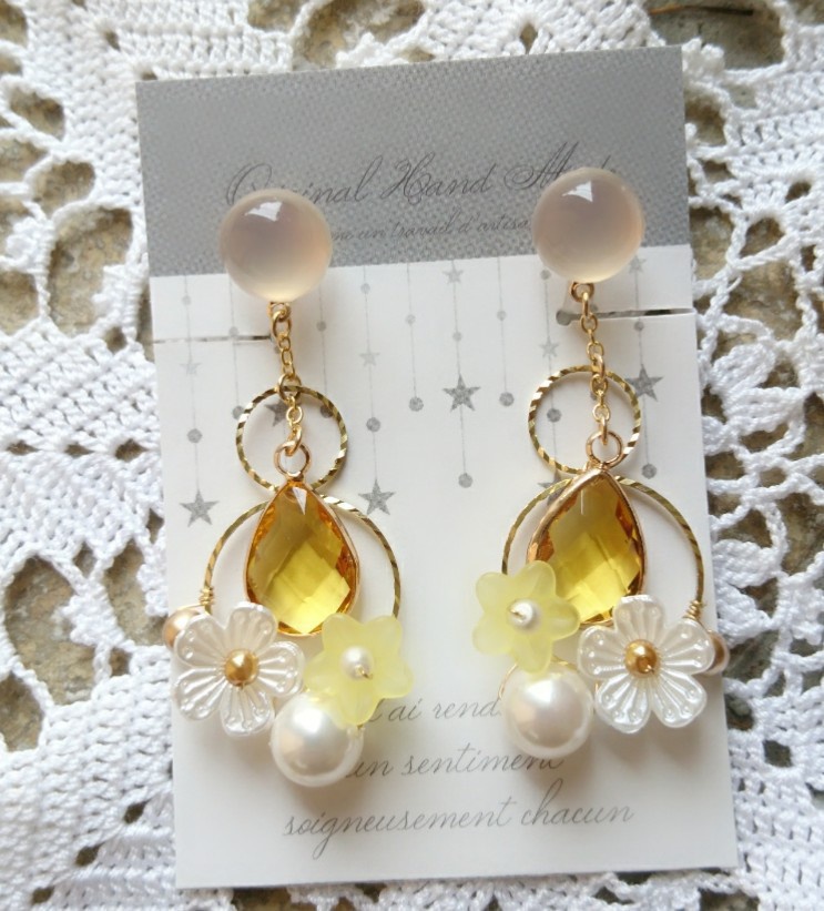 ドラクエ11 『ホメロス』 ＊イメージカラー フラワーイヤリング＊