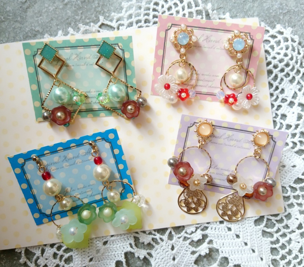 オリジナル◆ドルチェ:イメージピアス◆ *いちごショート、チョコミント、クリームソーダ、ザッハトルテ*