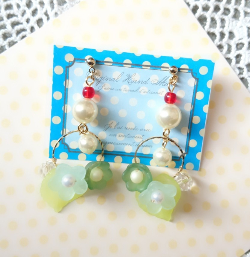 オリジナル◆ドルチェ:イメージピアス◆ *いちごショート、チョコミント、クリームソーダ、ザッハトルテ*