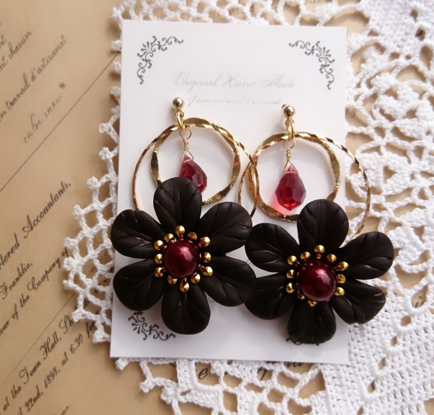 ドラクエ11 『ホメロス、魔軍司令ホメロス』*イメージフラワーピアス*