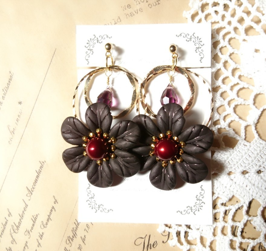 ドラクエ11 『ホメロス、魔軍司令ホメロス』*イメージフラワーイヤリング*