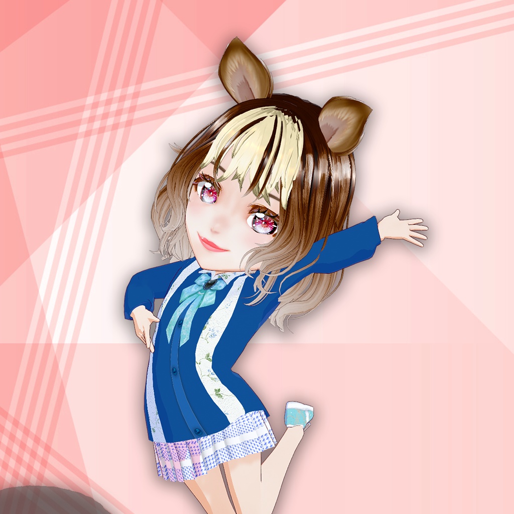 【VRM】揺れ馬耳の栗毛色 女の子アバター