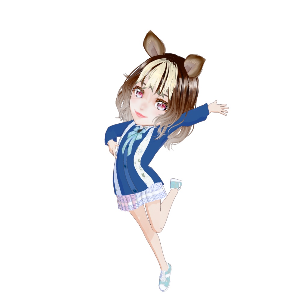 【VRM】揺れ馬耳の栗毛色 女の子アバター