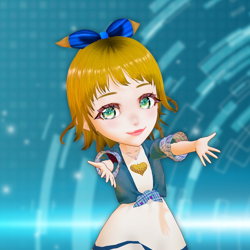 大きなリボンの揺れる女の子
