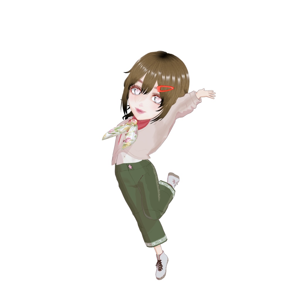 揺れるバンダナの女の子