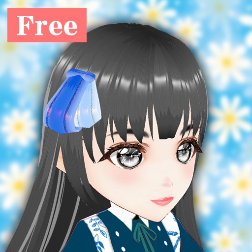 【無料】青いリボンのヘアーアクセサリー
