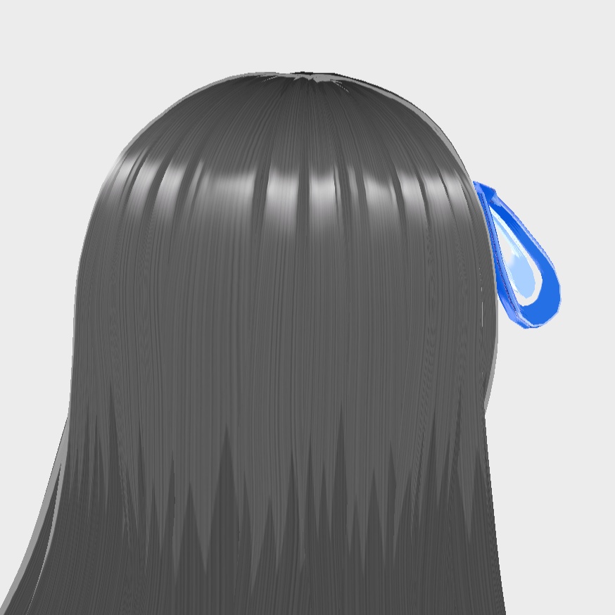 【無料】青いリボンのヘアーアクセサリー