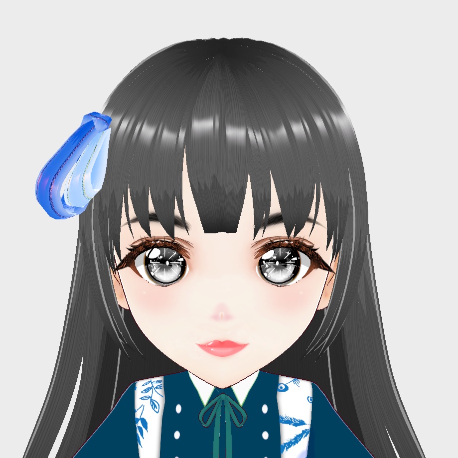 【無料】青いリボンのヘアーアクセサリー