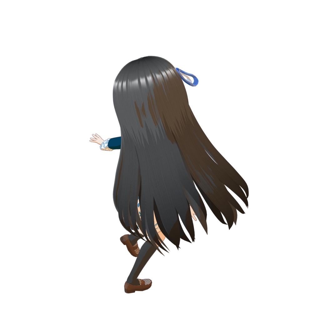 【VRM】青いリボンのちびキャラ