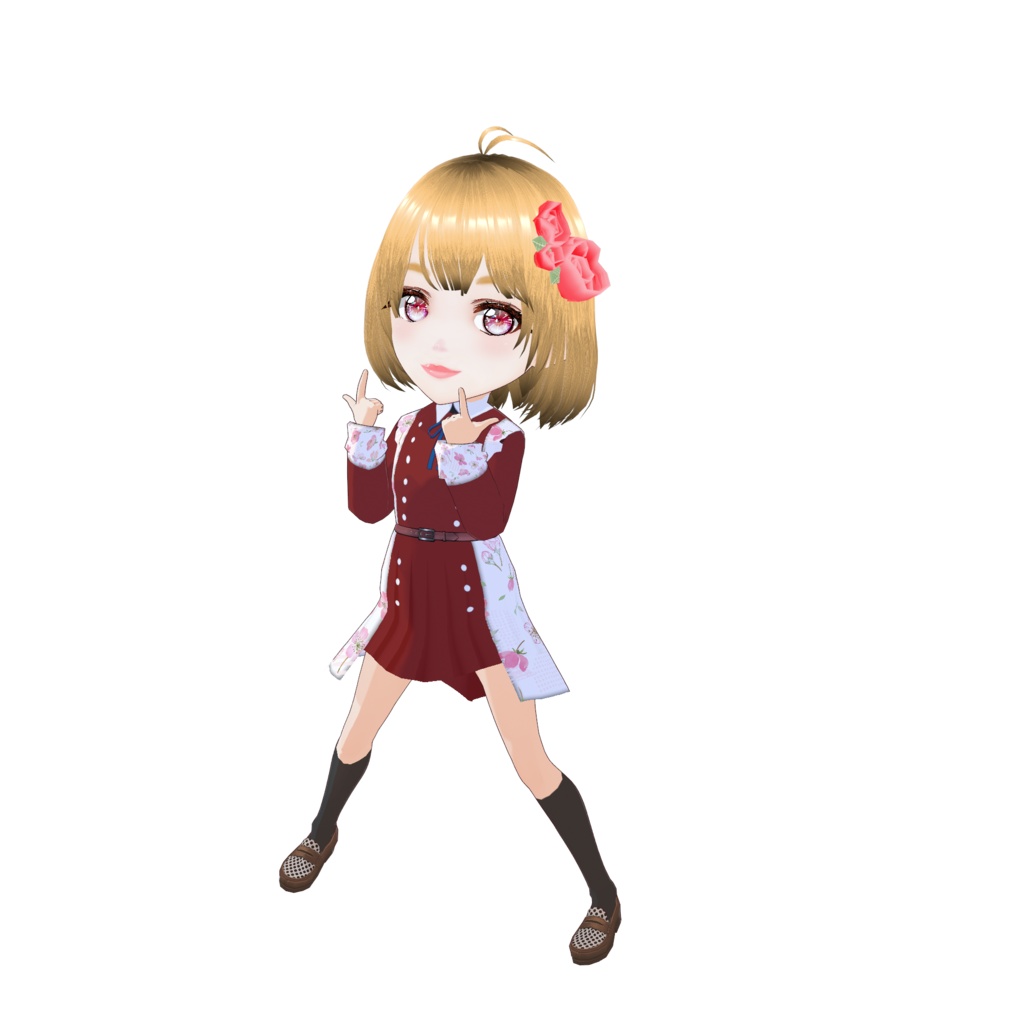 【VRM】赤いバラアクセの女の子