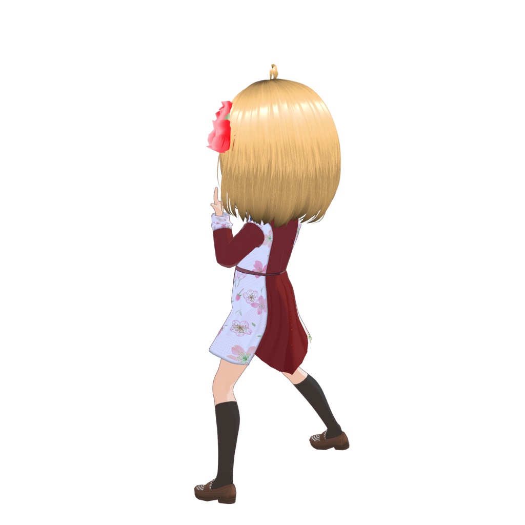 【VRM】赤いバラアクセの女の子