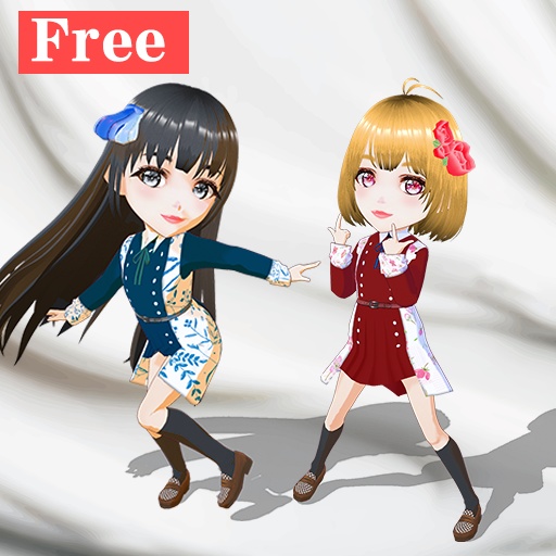 【無料配布】ちびキャラファッション配布（制服赤・紺/靴）
