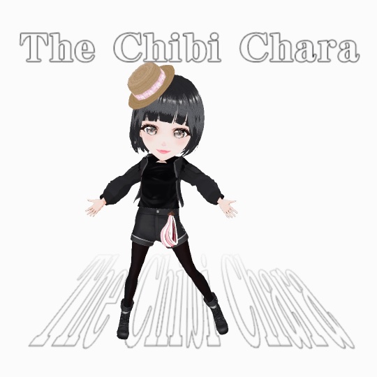 【VRM】モノクロファッションのちびキャラ女子