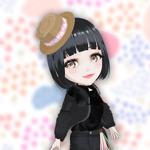 【VRM】モノクロファッションのちびキャラ女子