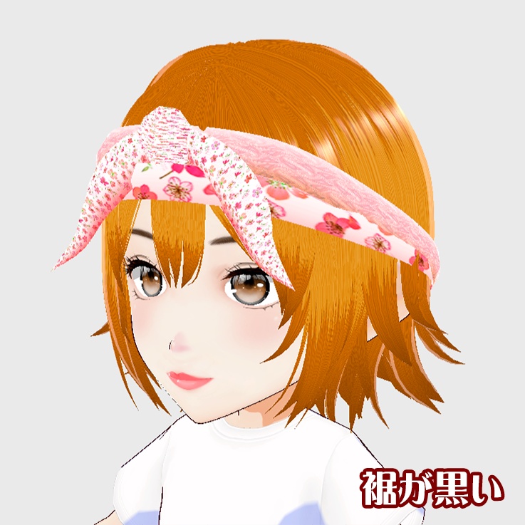 バンダナ付き女子ヘアー