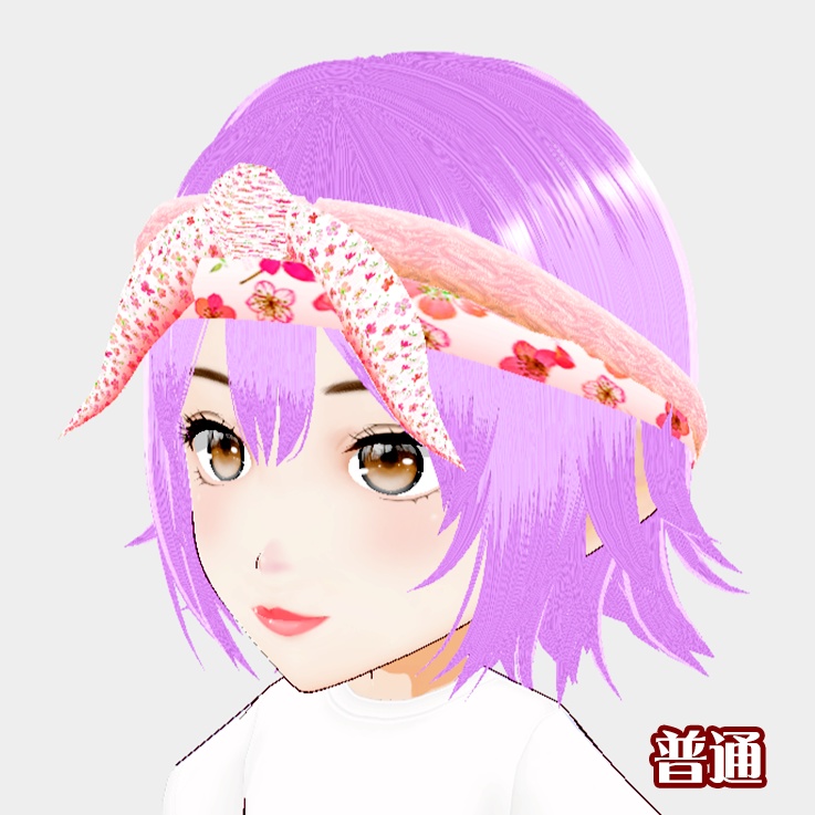 バンダナ付き女子ヘアー