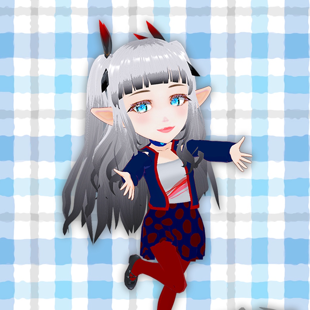 【VRM】黒いリボンのちびキャラ