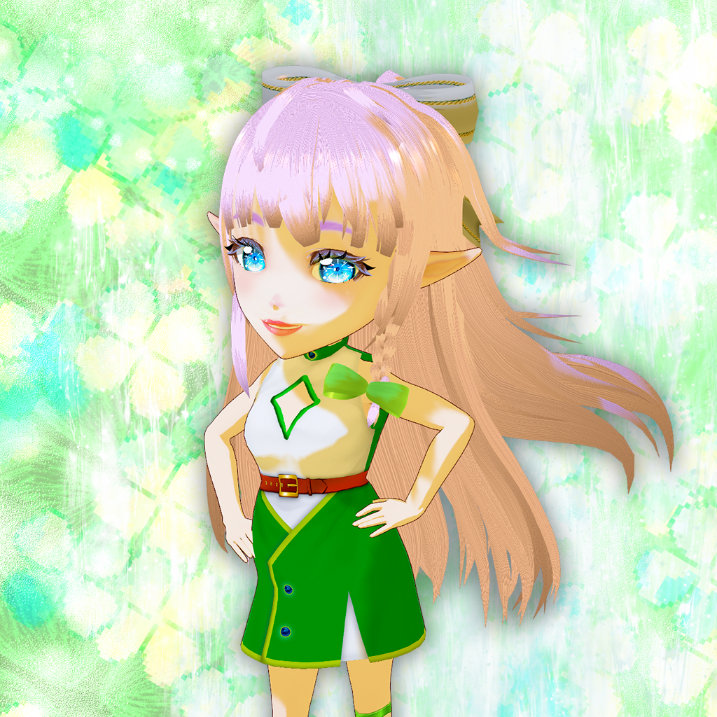 【VRM】髪長エルフ女子