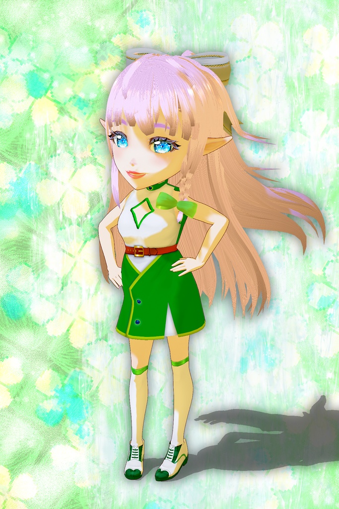 【無料】髪長エルフ着用の衣装アイテム