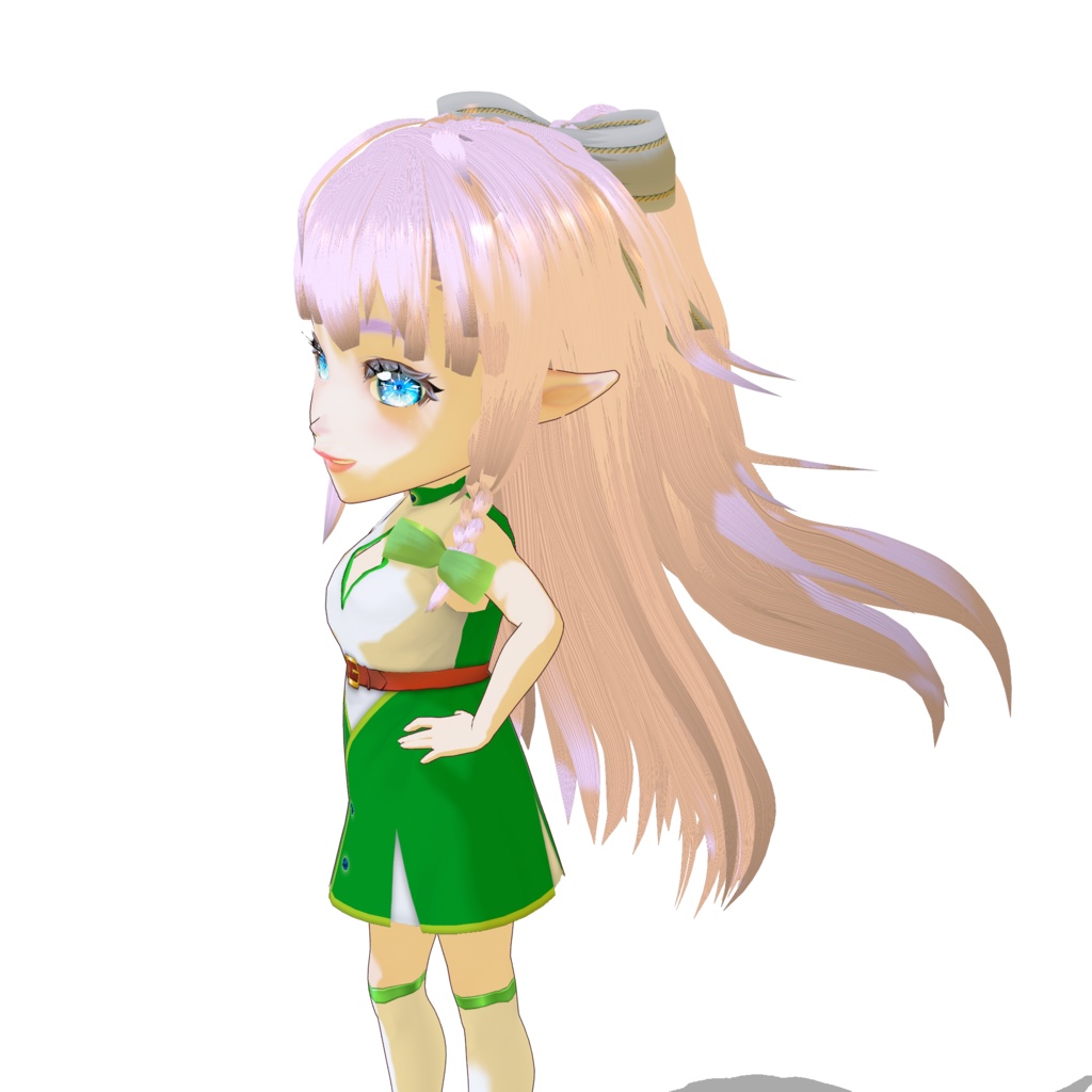 【無料】髪長エルフ着用の衣装アイテム