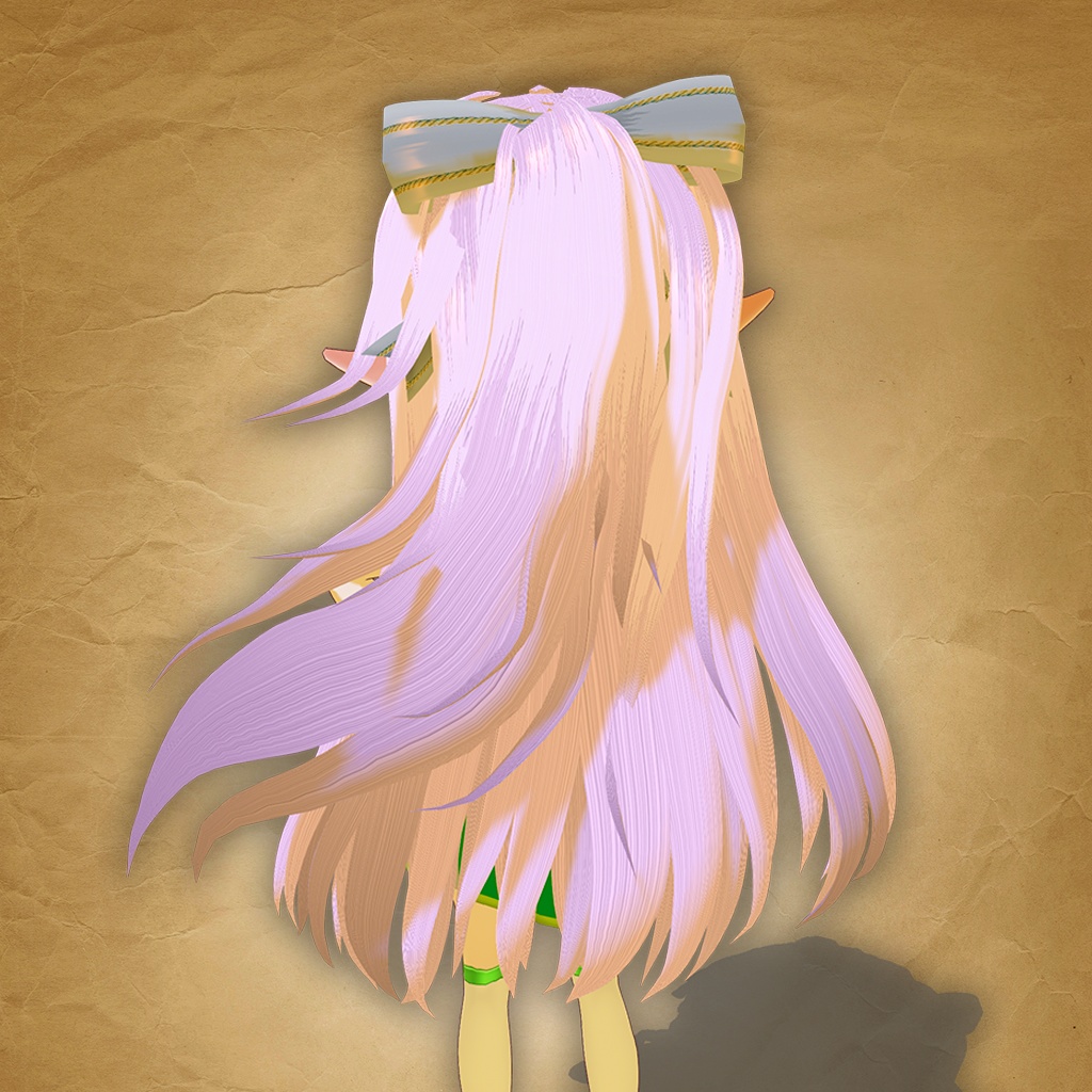 ボリュームポニーテールとリボンヘアー