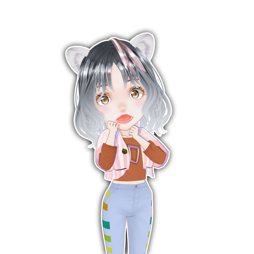 【VRM&Pngtuberデーター】クマ耳のかわいい女子