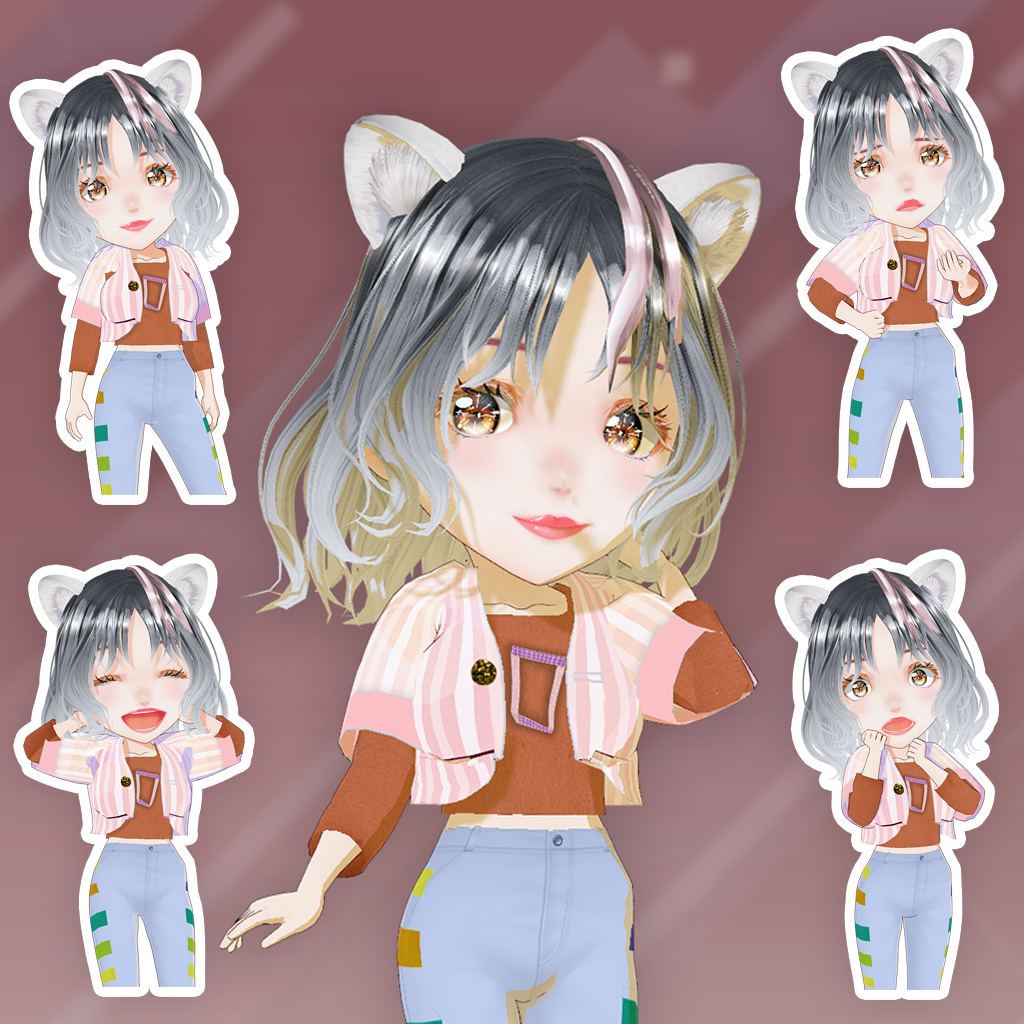 【VRM&Pngtuberデーター】クマ耳のかわいい女子