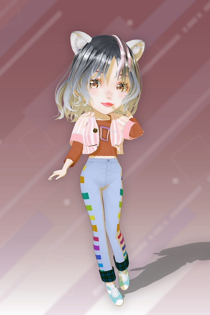 【VRM&Pngtuberデーター】クマ耳のかわいい女子