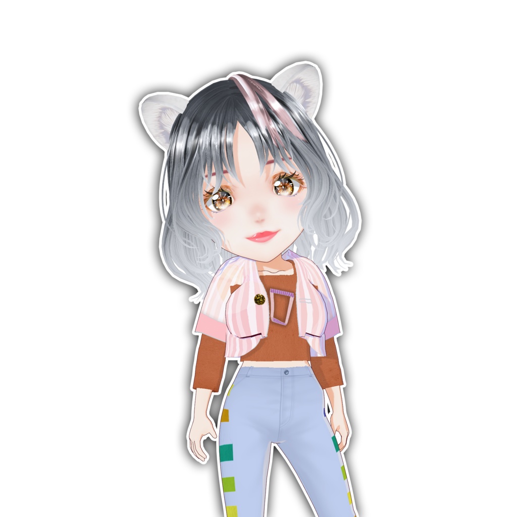 【VRM&Pngtuberデーター】クマ耳のかわいい女子