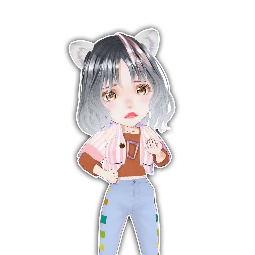 【VRM&Pngtuberデーター】クマ耳のかわいい女子