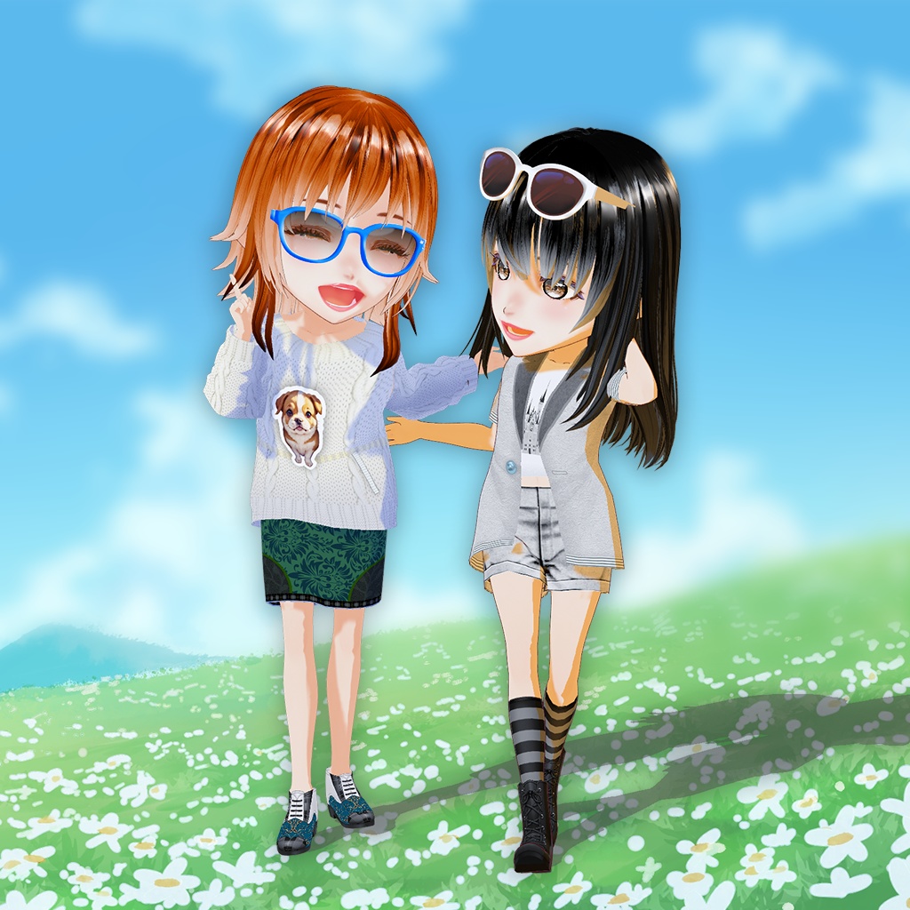【VRM】サングラスの女子アバター2体
