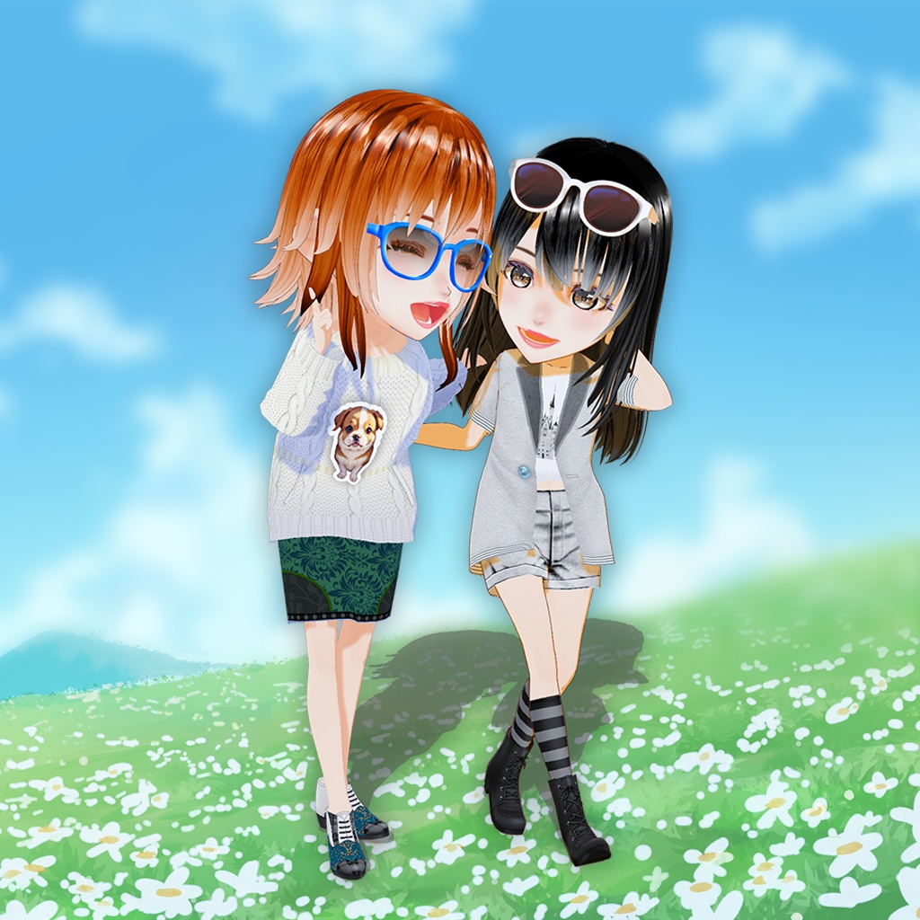 【VRM】サングラスの女子アバター2体