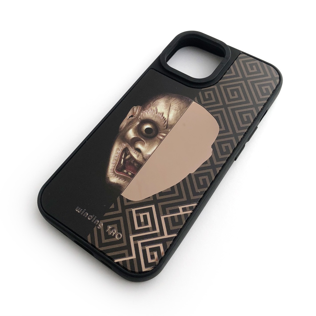 能面 ミラーiPhoneケース【雷電】