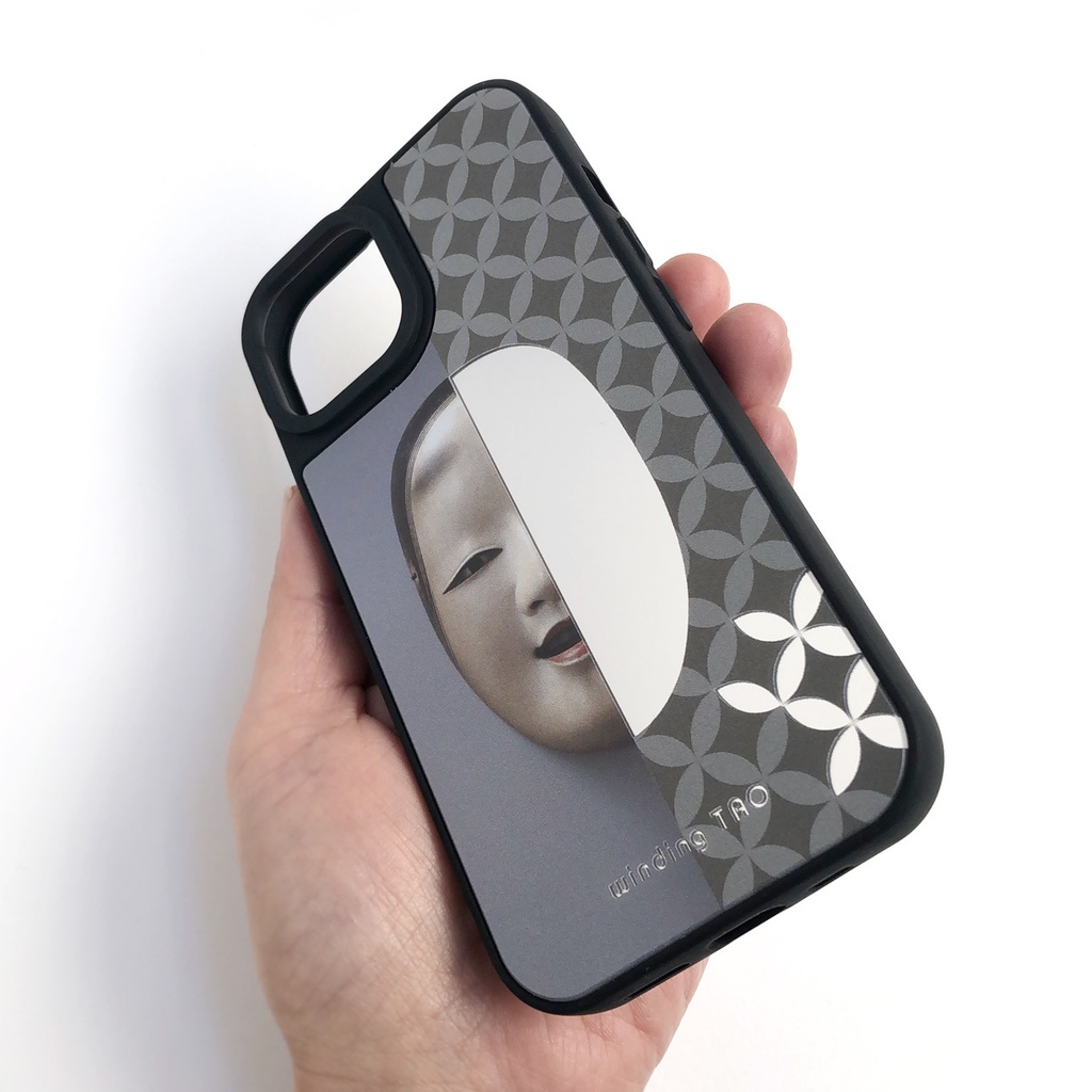 能面 ミラーiPhoneケース【萬媚】