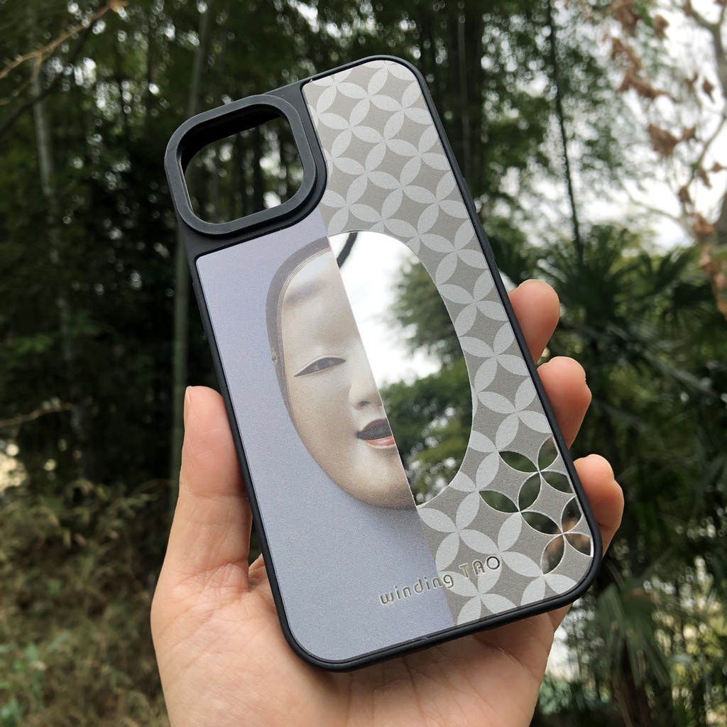 能面 ミラーiPhoneケース【萬媚】