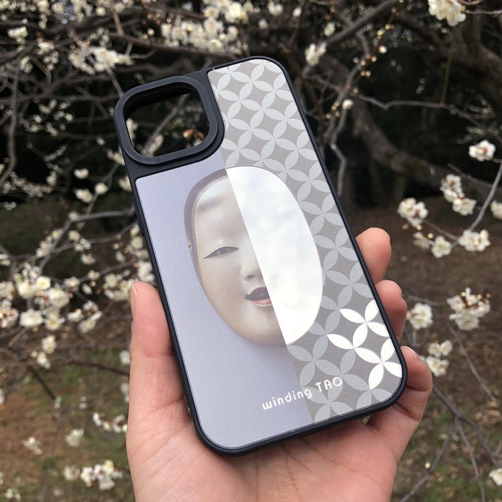 能面 ミラーiPhoneケース【萬媚】