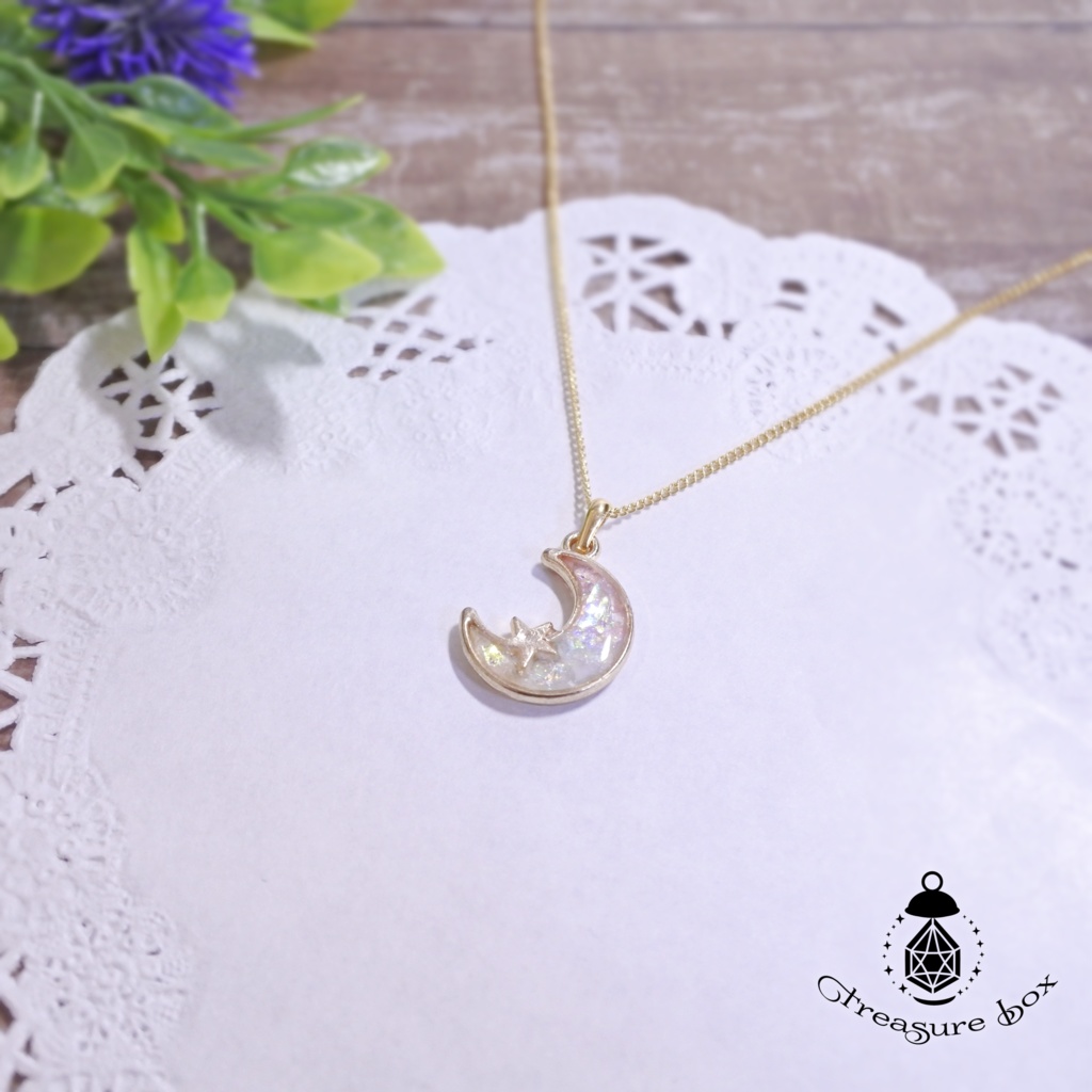 綺羅月ネックレスプチ-白-