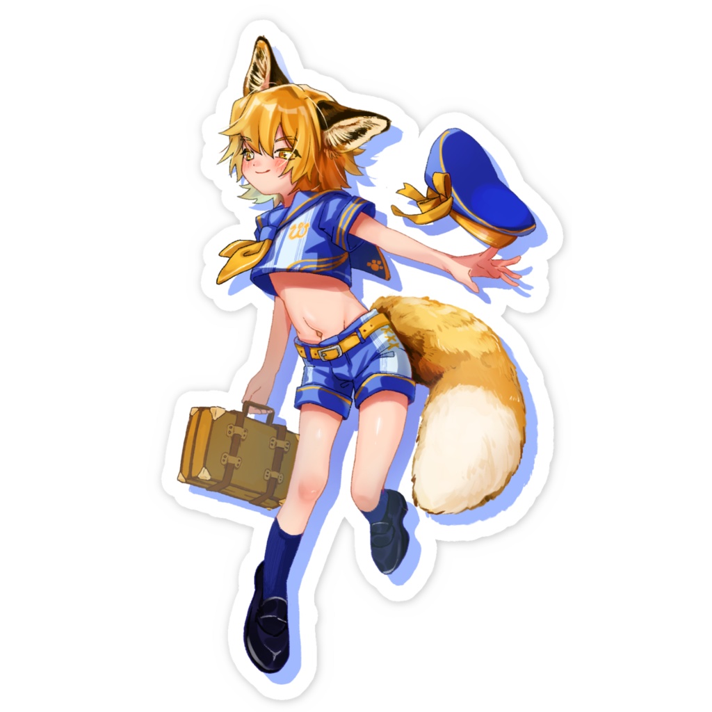 セーラー狐少年スマホステッカー
