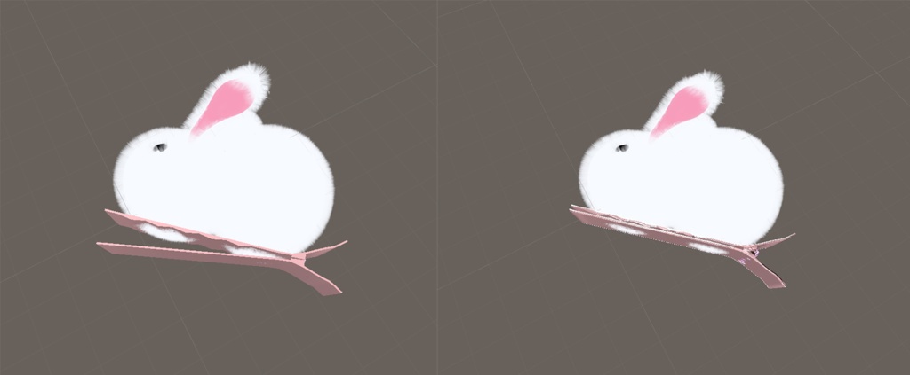 もこもこうさぎヘアクリップ