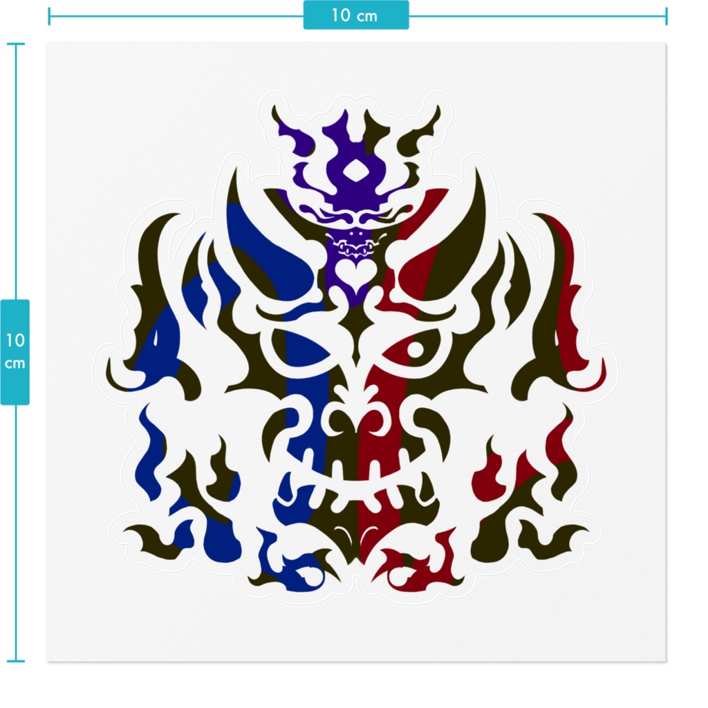 鬼のようなステッカー