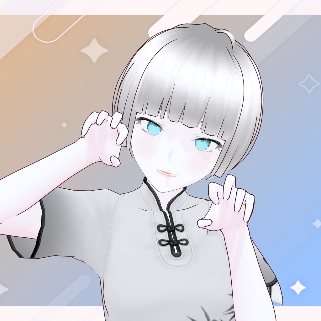 【Vroid&VRM対応】和風白ガール「シロル」 アバター素体